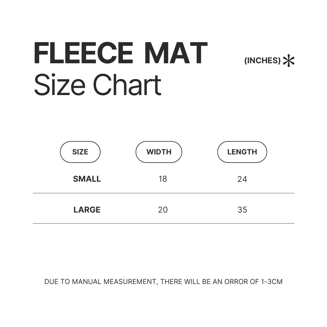 Fleece Mat Size Chart - Death Note UK Shop