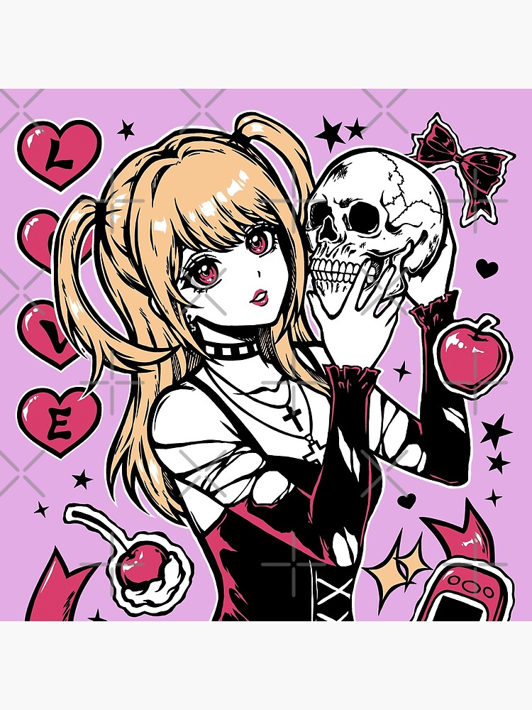 Gothic Girl Aesthetic Death Note Shower Curtain - Image 2