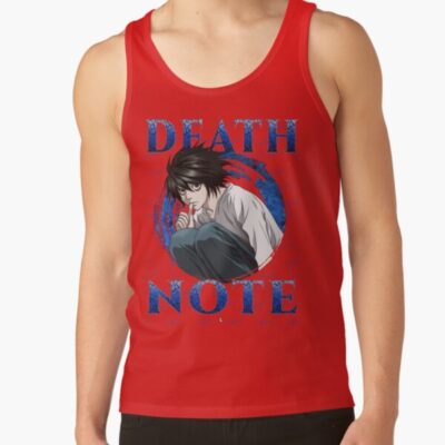 L Lawliet Minimal Portrait Death Note Tank Top