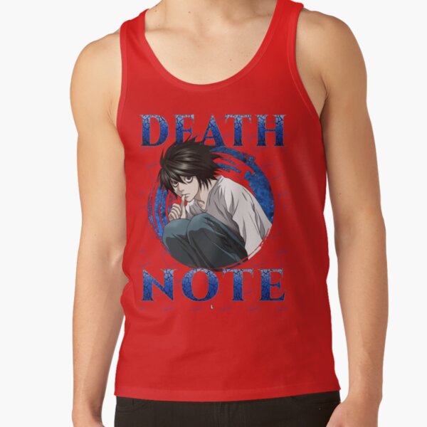 L Lawliet Minimal Portrait Death Note Tank Top