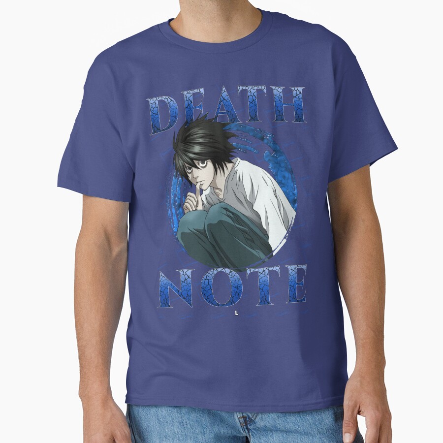 L Lawliet Minimal Portrait Death Note T-shirt - Image 5