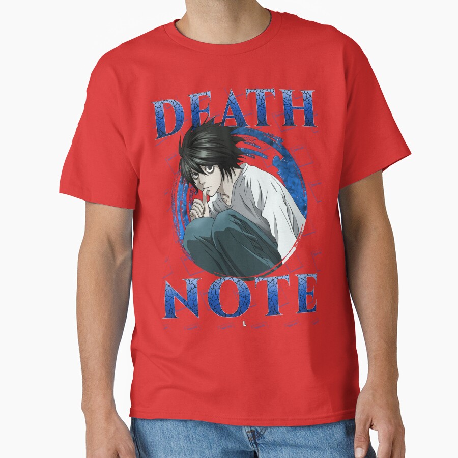 L Lawliet Minimal Portrait Death Note T-shirt - Image 6