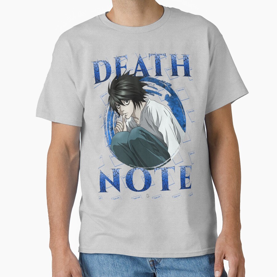 L Lawliet Minimal Portrait Death Note T-shirt - Image 4
