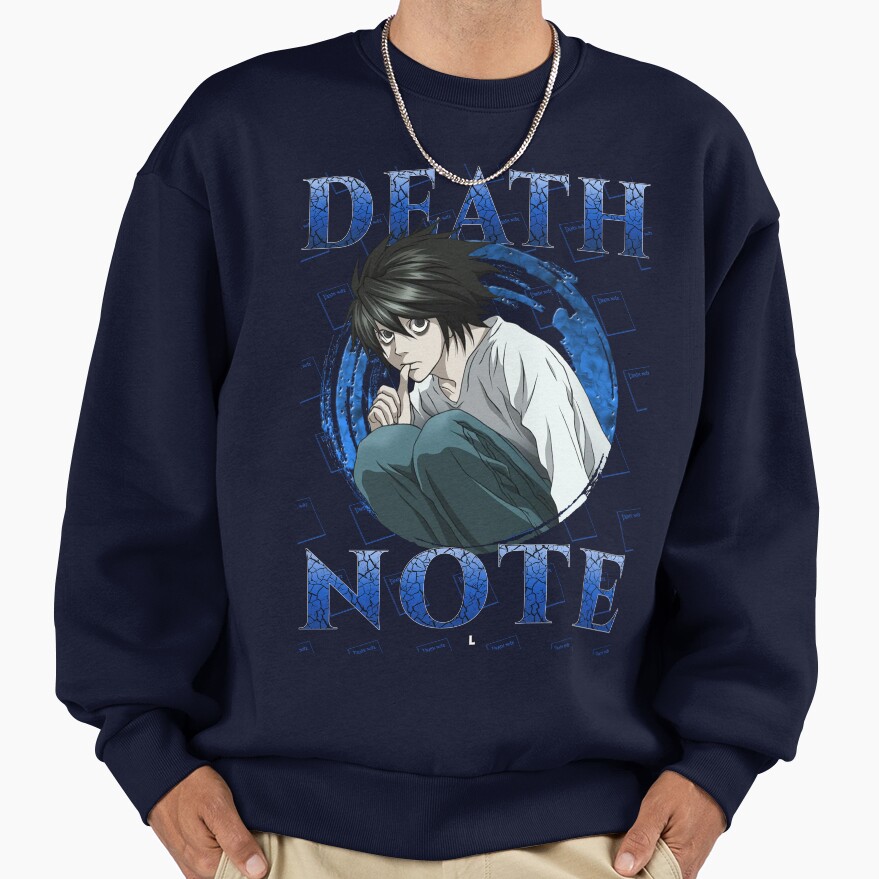 L Lawliet Minimal Portrait Death Note Sweatshirt - Image 5