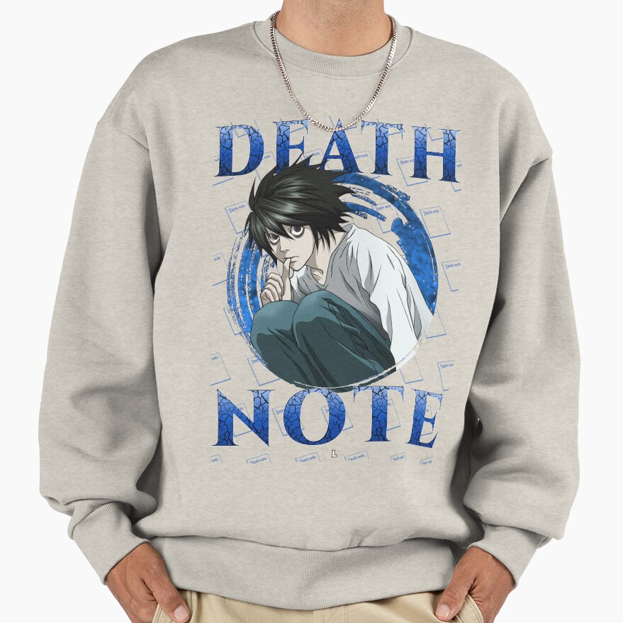 L Lawliet Minimal Portrait Death Note Sweatshirt - Image 4