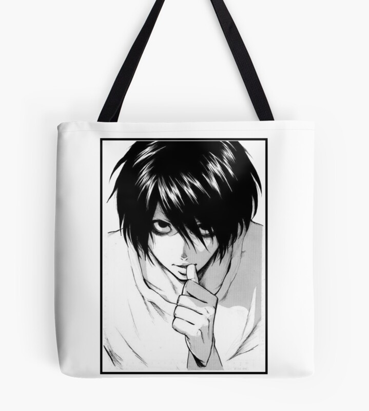 L And Light Duality Death Note Tote Bag