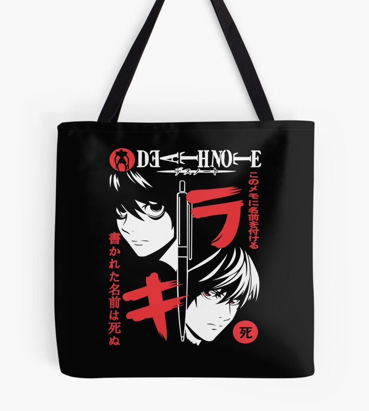 Death Note Light Vs L Split Mind Tote Bag