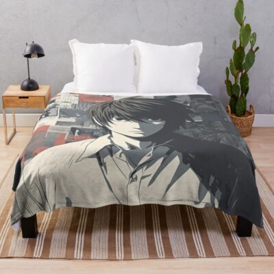 Death Note Minimal Genius Collage Throw Blanket