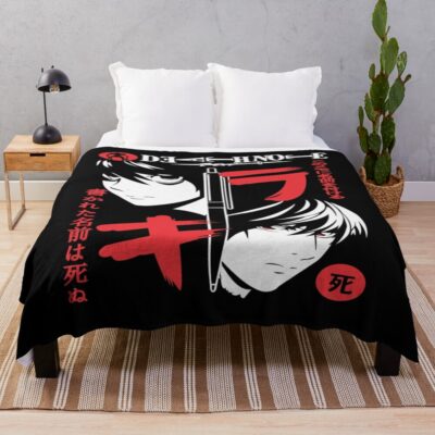 Death Note Light Vs L Split Mind Throw Blanket