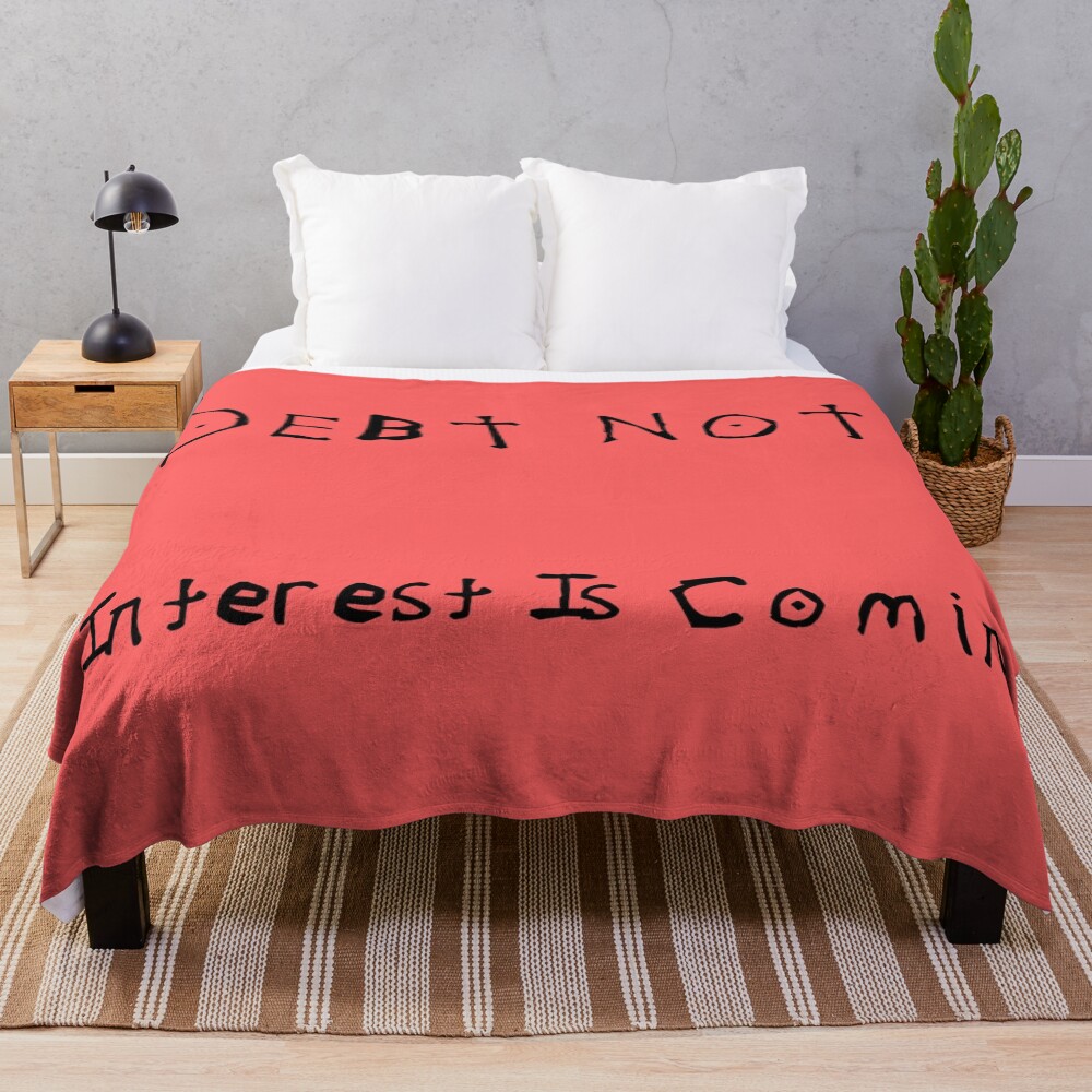 Death Note Debt Parody Dark Humor Throw Blanket