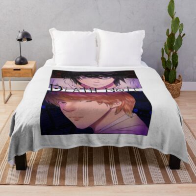 Death Note Kira Vs L Doodle Throw Blanket