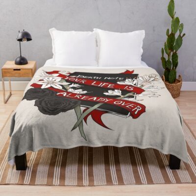 Roses And Asphodel Death Note Throw Blanket