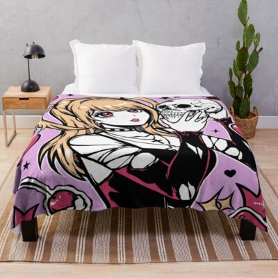 Gothic Girl Aesthetic Death Note Throw Blanket