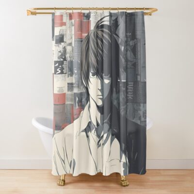 Death Note Minimal Genius Collage Shower Curtain