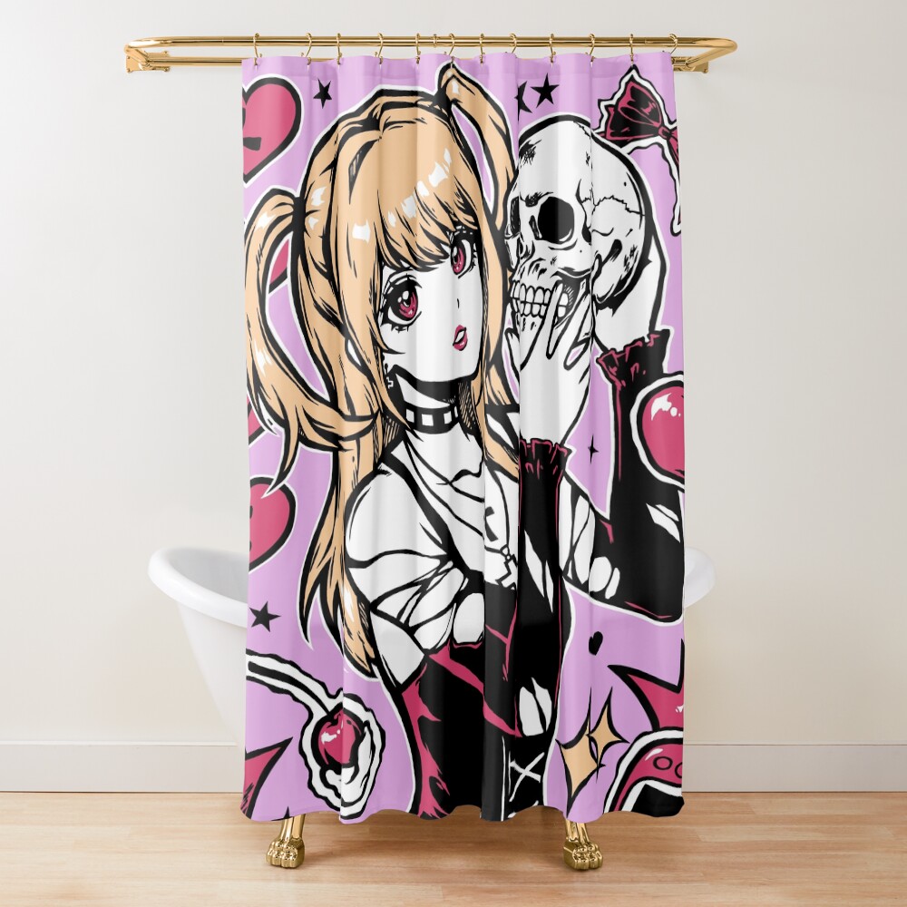 Gothic Girl Aesthetic Death Note Shower Curtain