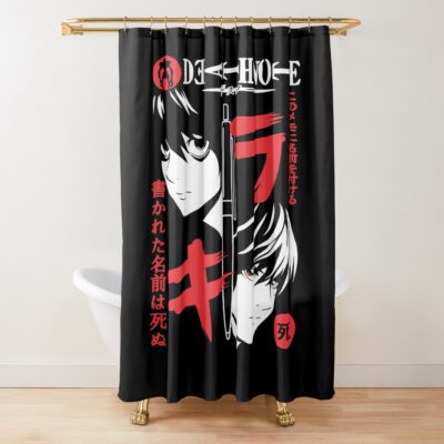 Death Note Light Vs L Split Mind Shower Curtain