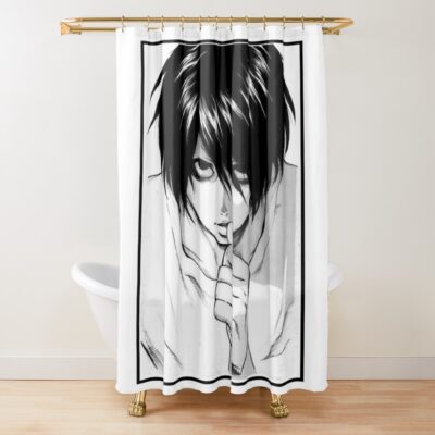 L And Light Duality Death Note Shower Curtain