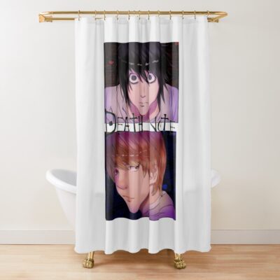 Death Note Kira Vs L Doodle Shower Curtain