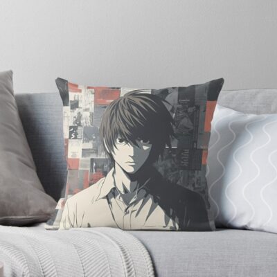 Death Note Minimal Genius Collage Throw Pillow