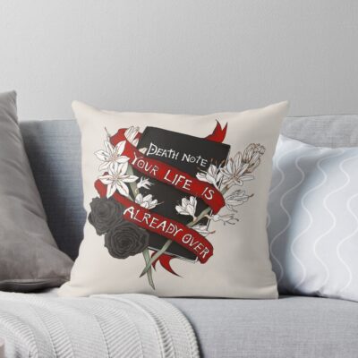 Roses And Asphodel Death Note Throw Pillow
