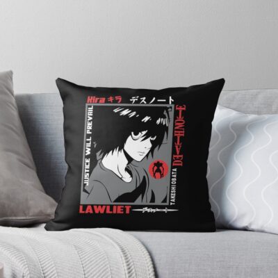 Lawliet Shadow Style Death Note Throw Pillow
