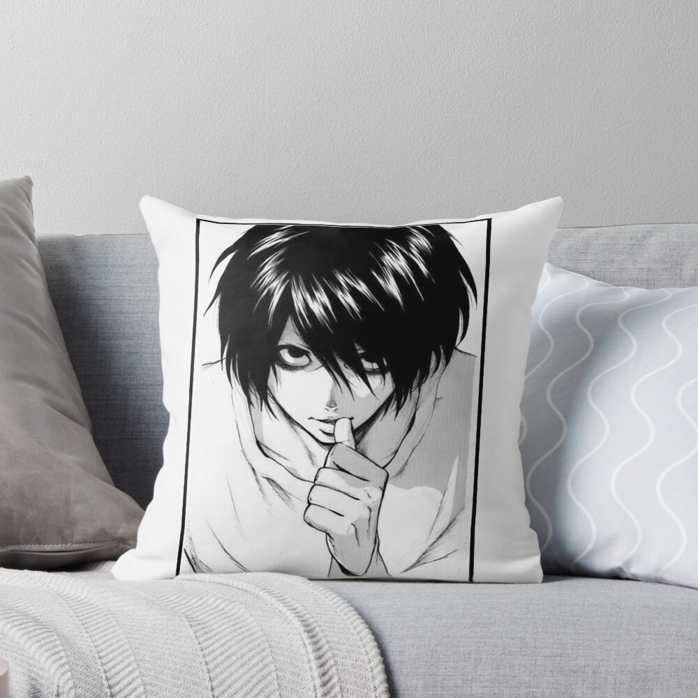 L And Light Duality Death Note Throw Pillow