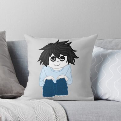 Death Note L Lawliet Minimal Throw Pillow